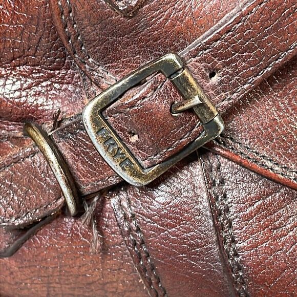 Frye Jayden Cross Strap Dark Brown Leather Women’s Sz 6B Side Zip Ankle Boots - Picture 12 of 14